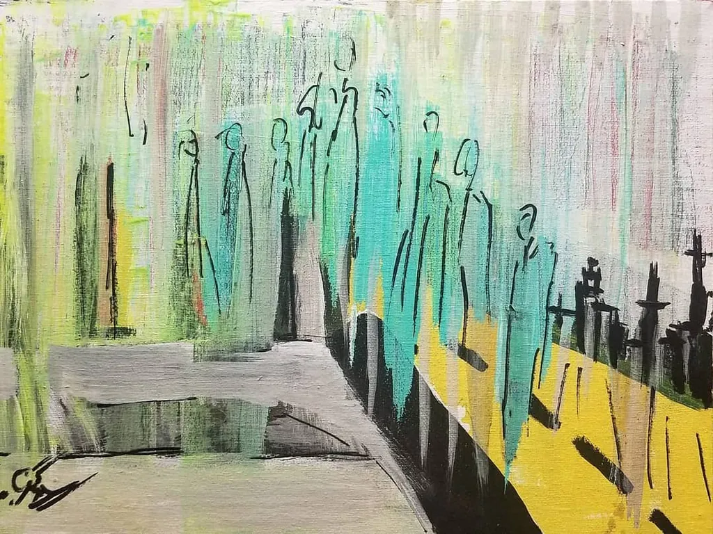 Twilight Strangers, a painting by Jamal