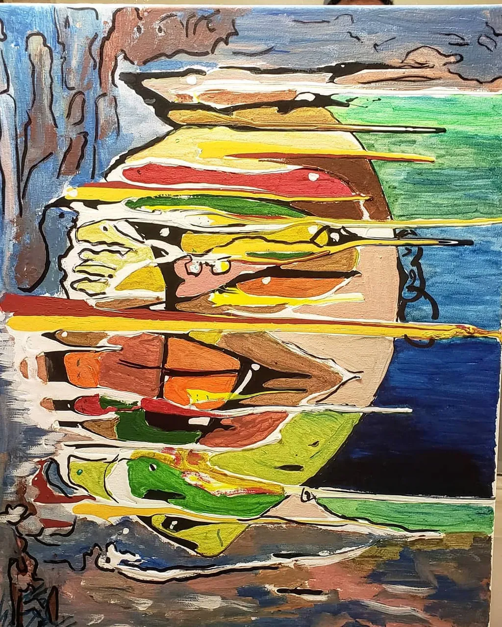 Chaos in Dawn, a painting by Jamal