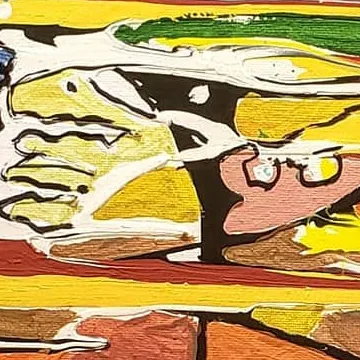 Detail of Chaos in Dawn, centre left