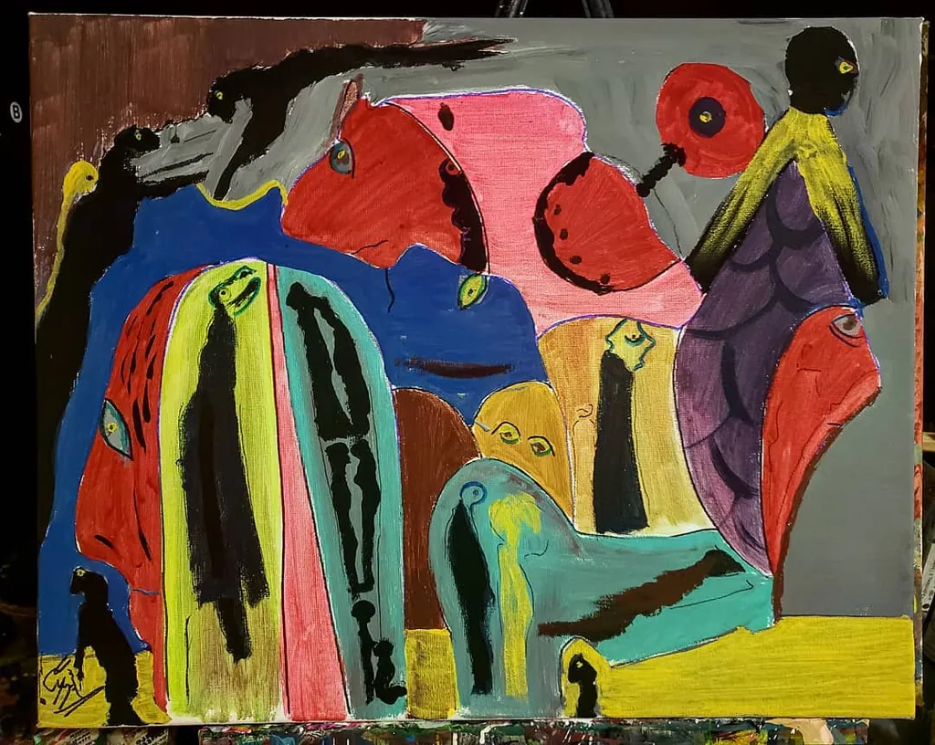 Storm and Watchers, a painting by Jamal