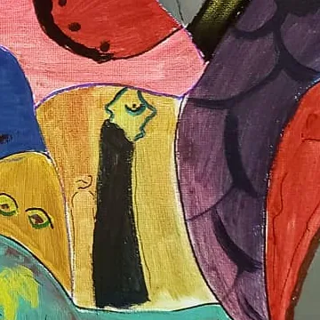 Detail of Storm and Watchers, centre right