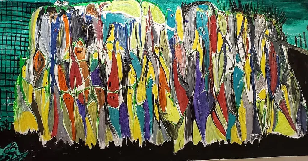 Where Wanderers Meet, a painting by Jamal
