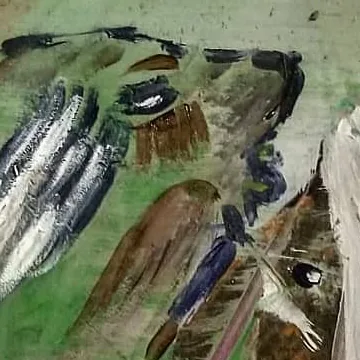 Detail of The Desert of Awakening, upper centre