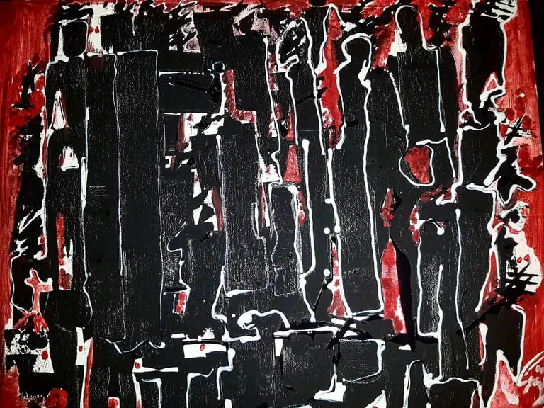 Where Ancestors Dance, a painting by Jamal