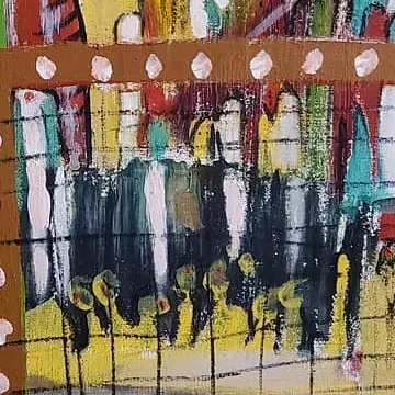Detail of Rhythm in Violet, lower centre