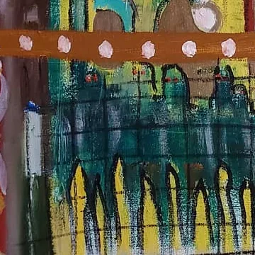 Detail of Rhythm in Violet, lower left