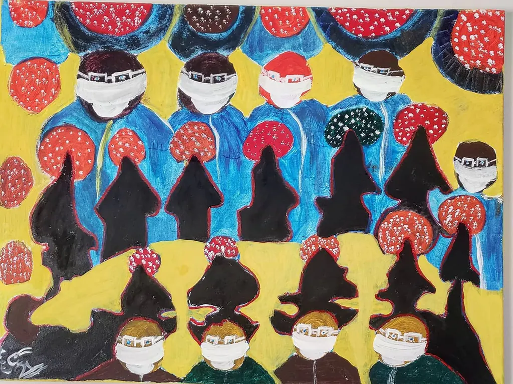 Souls of the Marketplace, a painting by Jamal