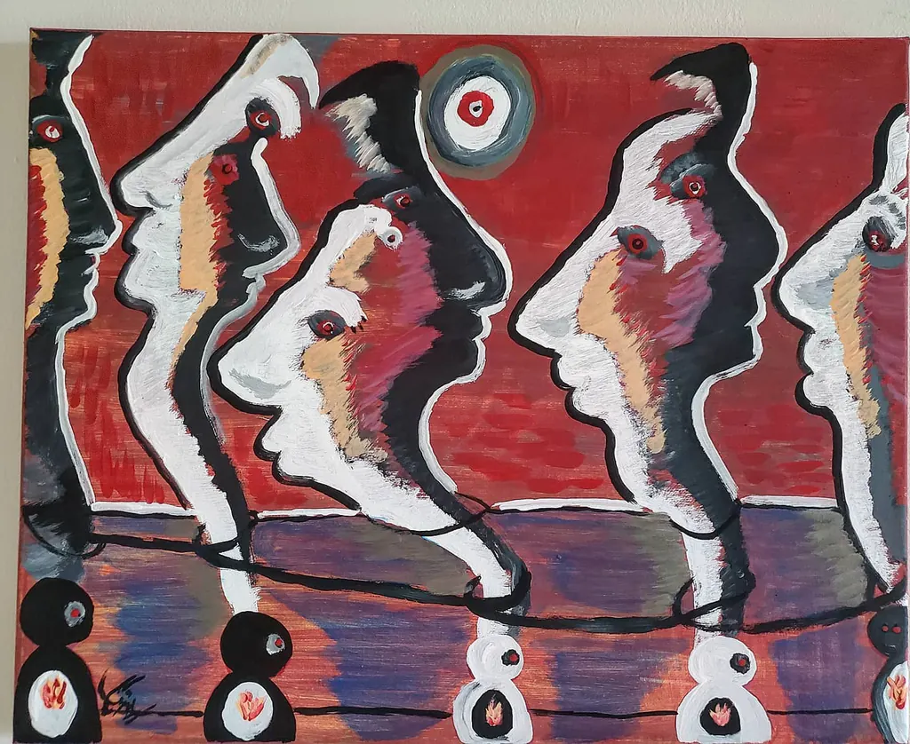 The Racial Battle, a painting by Jamal