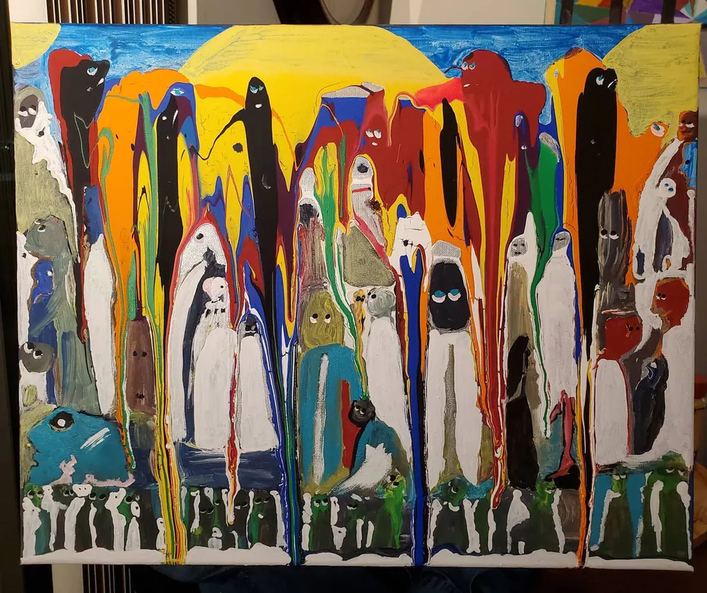Amber Silhouettes, a painting by Jamal