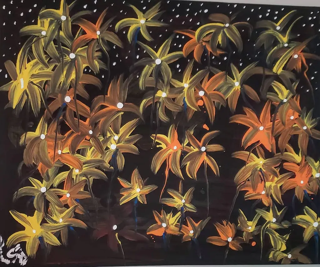 Ascension in Golden, a painting by Jamal