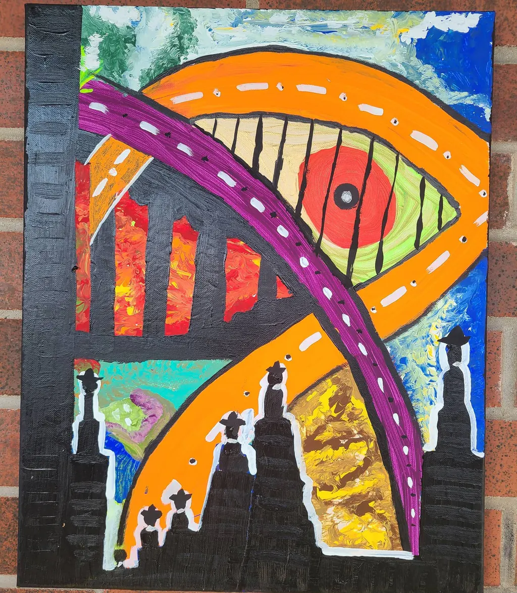 Indigo Seekers, a painting by Jamal