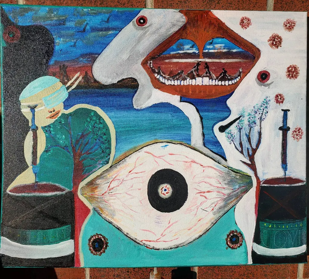 Where Crowd Dream, a painting by Jamal