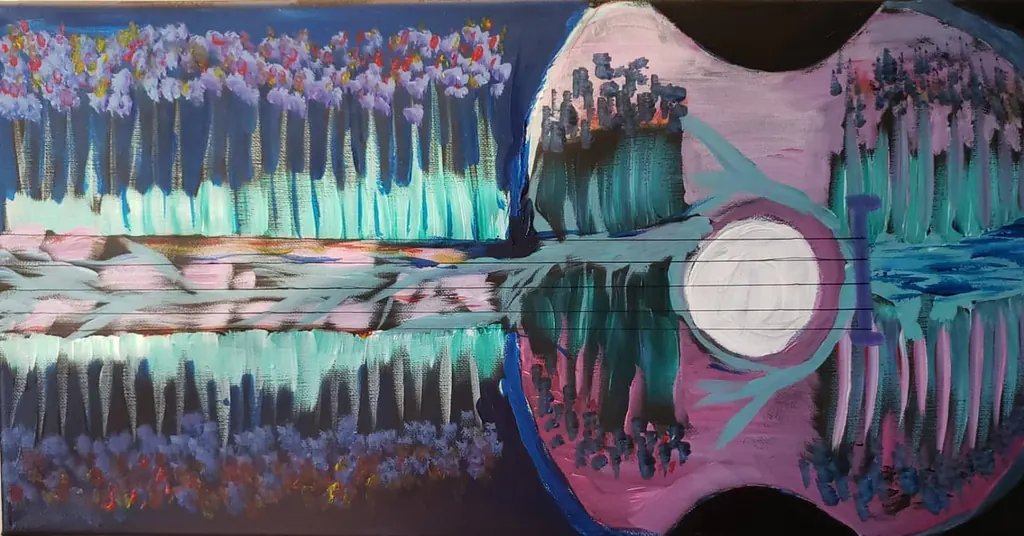 Rain and Faces, a painting by Jamal
