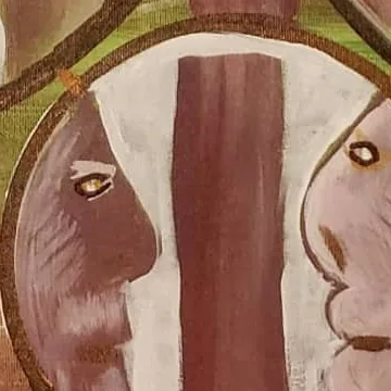 Detail of Fire and Gathering, lower centre