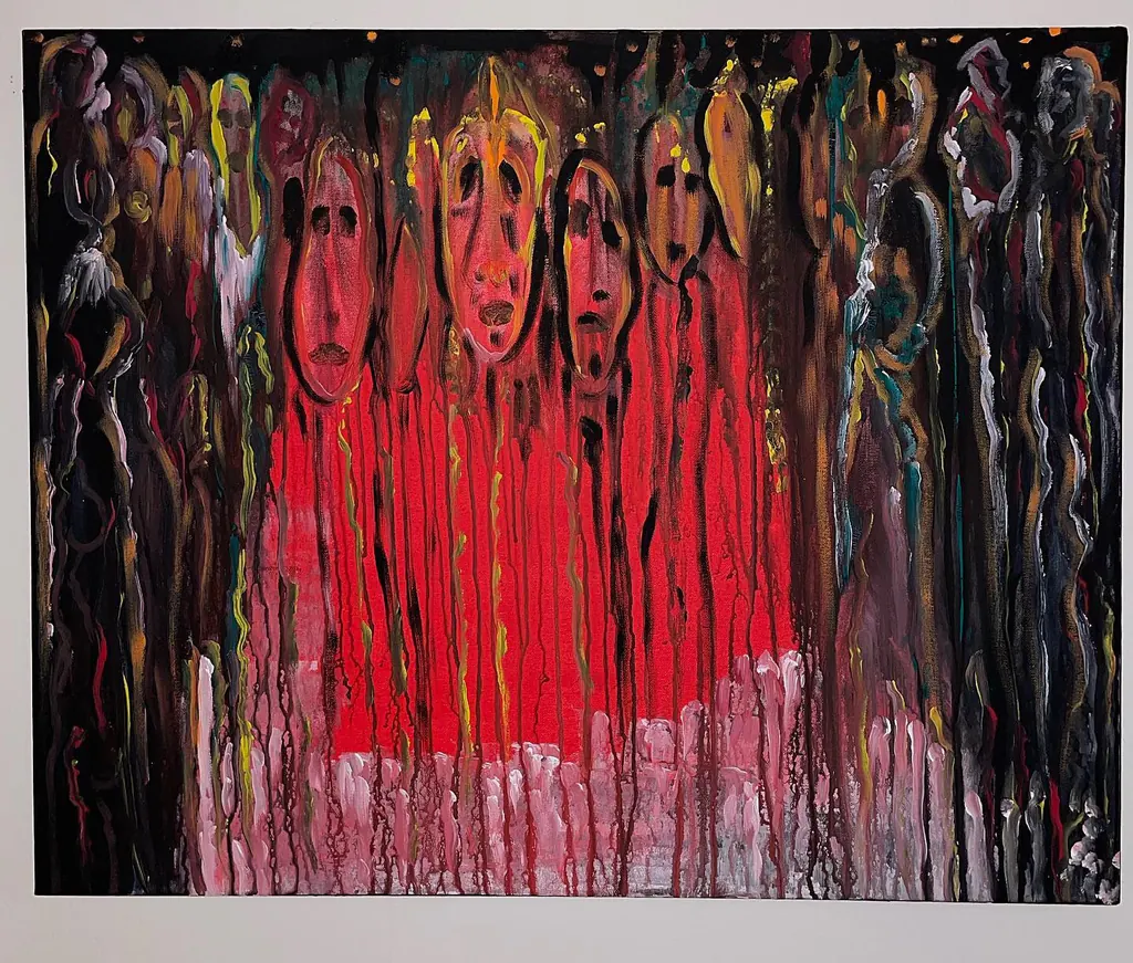 Silhouettes at Coral, a painting by Jamal