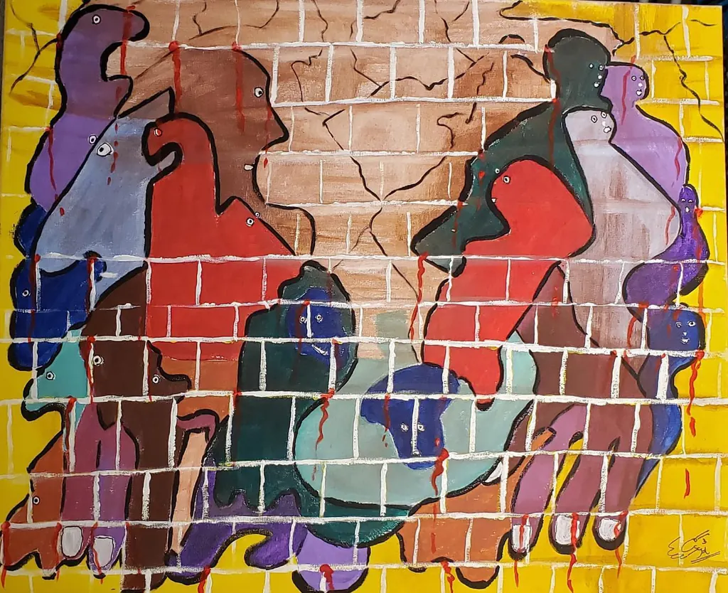 Amber Bridge, a painting by Jamal
