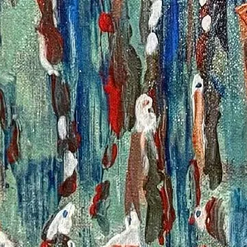 Detail of Memories in Emerald, lower left