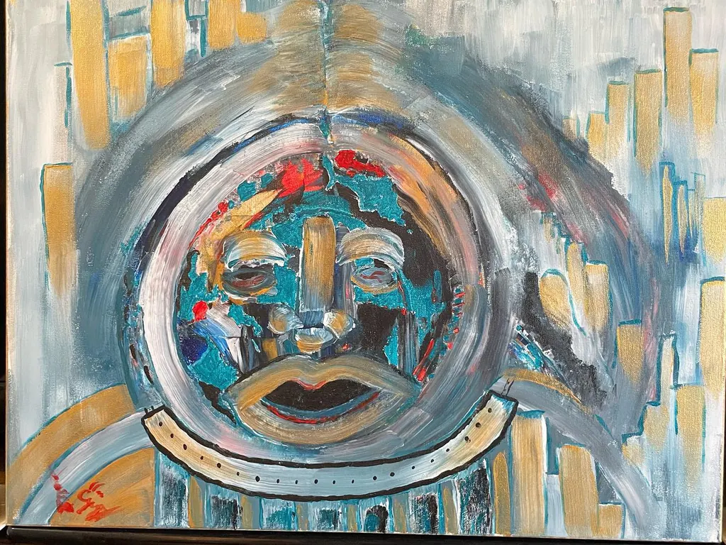 Emerald Harbor, a painting by Jamal