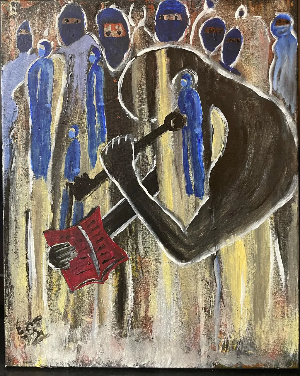 Where Silhouettes Gather, a painting by Jamal