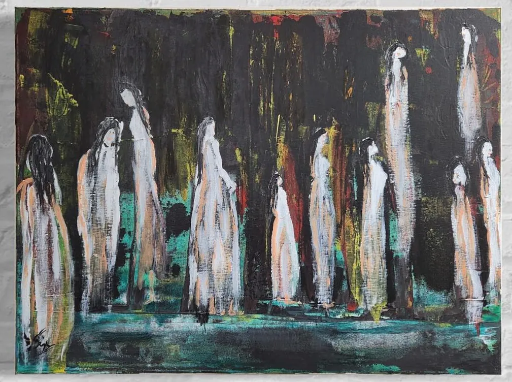 A night walk to enlighten the darkness of Tehran s, a painting by Jamal