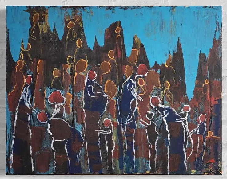 The community, a painting by Jamal