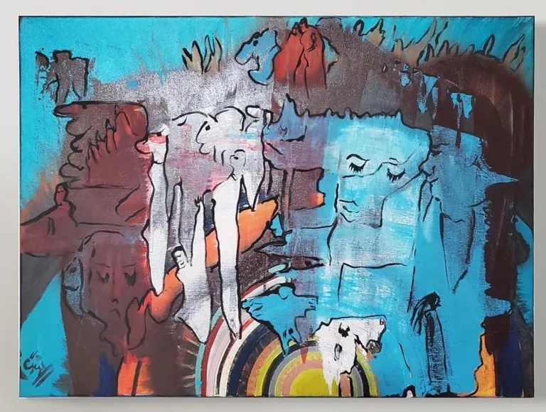 Emotional Waterfall, a painting by Jamal