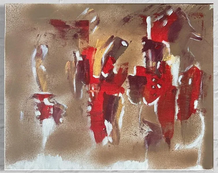 Under the rubble, a painting by Jamal